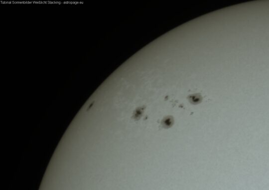 Tutorial Sonnenbilder Weißlicht Stacking, Schritt 5 (Credits: astropage.eu)
