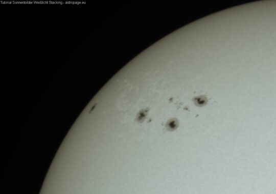 Tutorial Sonnenbilder Weißlicht Stacking, Schritt 6 (Credits: astropage.eu)