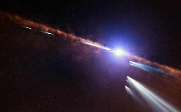 Künstlerische Darstellung von Exoplaneten um den Stern Beta Pictoris. (Credits: ESO / L. Calçada) Künstlerische Darstellung von Exoplaneten um den Stern Beta Pictoris. (Credits: ESO / L. Calçada)