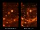 Vergleich zwischen Spitzer (links) und Webb (rechts). (Credit: NASA / JPL-Caltech (left), NASA / ESA / CSA / STScI (right))