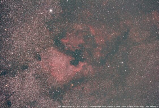 Der Nordamerikanebel NGC 7000. (Credits: astropage.eu)