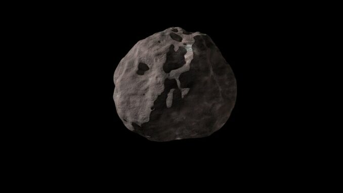 Illustration des Asteroiden Polymele, der laut einer neuen Studie einen kleinen Mond besitzt. (Credit: NASA's Goddard Space Flight Center) Illustration des Asteroiden Polymele, der laut einer neuen Studie einen kleinen Mond besitzt. (Credit: NASA's Goddard Space Flight Center)