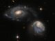 Aufnahme des interagierenden Galaxienpaars Arp-Madore 608-333, basierend auf Daten des Víctor M. Blanco 4-Meter Telescope und Hubble . (Credits: ESA / Hubble & NASA, Dark Energy Survey / DOE / FNAL / DECam / CTIO / NOIRLab / NSF / AURA, J. Dalcanton)
