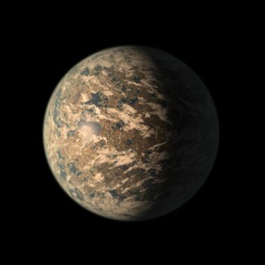 Künstlerische Darstellung des Exoplaneten TRAPPIST-1e. (Credits: NASA / JPL-Caltech)