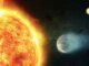 Künstlerische Darstellung eines Doppelsternsystems, in dem ein Stern von einem heißen Jupiter umkreist wird. (Credits: NASA / CXC / M.Weiss)