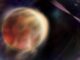 Ein umkreisender Stern beginnt seinen Partner, einen rasch rotierenden superdichten Pulsar, zu verdecken. Der Pulsar emittiert Strahlungsimpulse in verschiedenen Wellenlängen. (Credits: NASA / Sonoma State University, Aurore Simonnet)