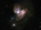 Das kollidierende Galaxienpaar Arp 299. (Credits: NASA, ESA, the Hubble Heritage Team (STScI / AURA)-ESA / Hubble Collaboration and A. Evans (University of Virginia, Charlottesville / NRAO / Stony Brook University))