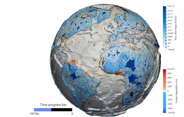 Screenshot aus dem neuen Modell. (Credits: Model by Dr Tristan Salles, School of Geosciences)