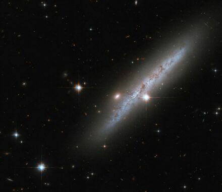 Hubble-Aufnahme der unförmigen Spiralgalaxie UGC 2890. (Credits: ESA / Hubble & NASA, C. Kilpatrick) Hubble-Aufnahme der unförmigen Spiralgalaxie UGC 2890. (Credits: ESA / Hubble & NASA, C. Kilpatrick)