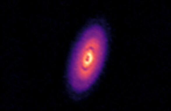 Simulation einer protoplanetaren Scheibe. (Credits: University of Georgia) Simulation einer protoplanetaren Scheibe. (Credits: University of Georgia)