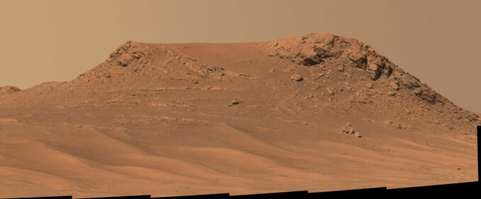 Die Sedimentformation Pinestand, zusammengesetzt aus Bildern der Mastcam an Bord des Marsrivers Perseverance. (Credits: NASA / JPL-Caltech / ASU / MSSS)