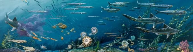 Illustration eines urzeitlichen marinen Ökosystems. (Credits: Smithsonian Institution)