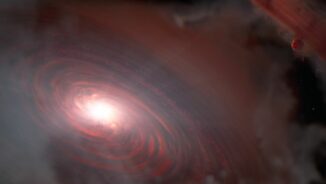 Künstlerische Darstellung des Sterns PDS 70 und seiner inneren protoplanetaren Scheibe. (Credits: NASA, ESA, CSA, J. Olmsted (STScI))