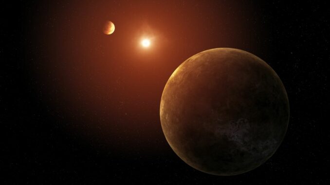 Künstlerische Darstellung von zwei der sieben Planeten im System Kepler-385. (Credits: NASA / Daniel Rutter)