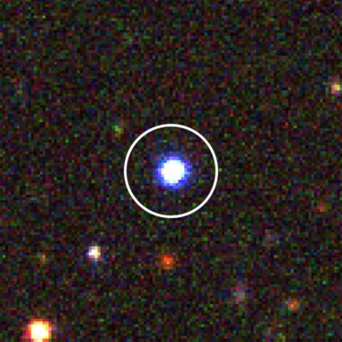Eine blaue, von Staub verdeckte Galaxie, aufgenommen vom Subaru Telescope. (Credits: NAOJ / HSC Collaboration)