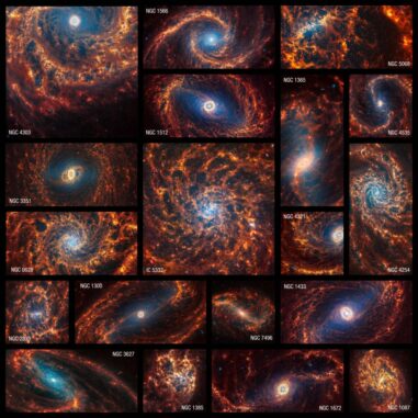 Zusammenstellung der von Webb fotografierten Galaxien. (Credits: NASA, ESA, CSA, STScI, Janice Lee (STScI), Thomas Williams (Oxford), PHANGS Team, Elizabeth Wheatley (STScI))