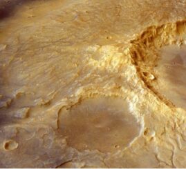 3D-Ansicht eines großen Stratovulkans in der Eridania-Region auf dem Mars. (Credit: NASA / ESA / HRSC)