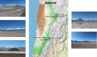 Standorte der fünf hochgelegenen Seen in der Altiplano-Hochebene, aus denen die untersuchten Proben entnommen wurden. (Credits: ACS / J. Proteome Res. 2024, 23, 3, 891-904)