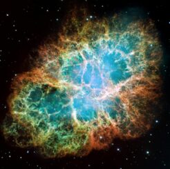 Hubble-Aufnahme des Krebsnebels, einem Supernova-Überrest. (Credits: NASA & ESA)