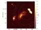 GMRT-Bild der Zentralregion des Hydra-Galaxienhaufens mit der Plasmastruktur, die als Flying Fox bezeichnet wird. (Credit: Kohei Kurahara)