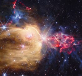 NGC 7129, aufgenommen vom James Webb Space Telescope in infraroten Wellenlängen. (Credits: Image: NASA, ESA, CSA, STScI; Image Processing: Alyssa Pagan (STScI))
